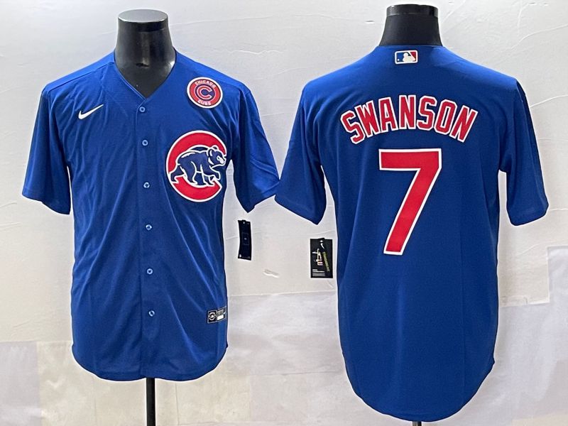 Men 2025 Chicago Cubs #7 Swanson Blue Game Nike MLB Jersey style 5->chicago cubs->MLB Jersey
